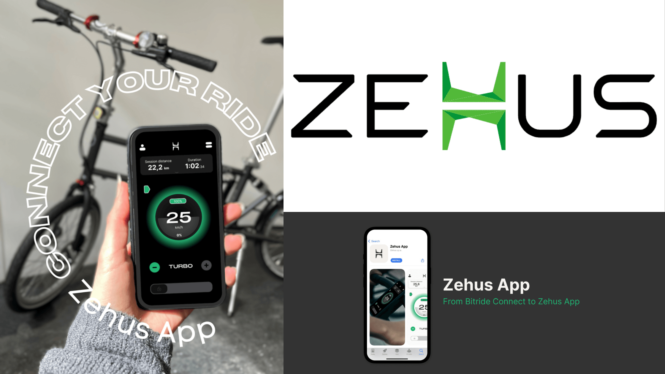 VELLO Bike+ App Bitride Connect wird zu Zehus App
