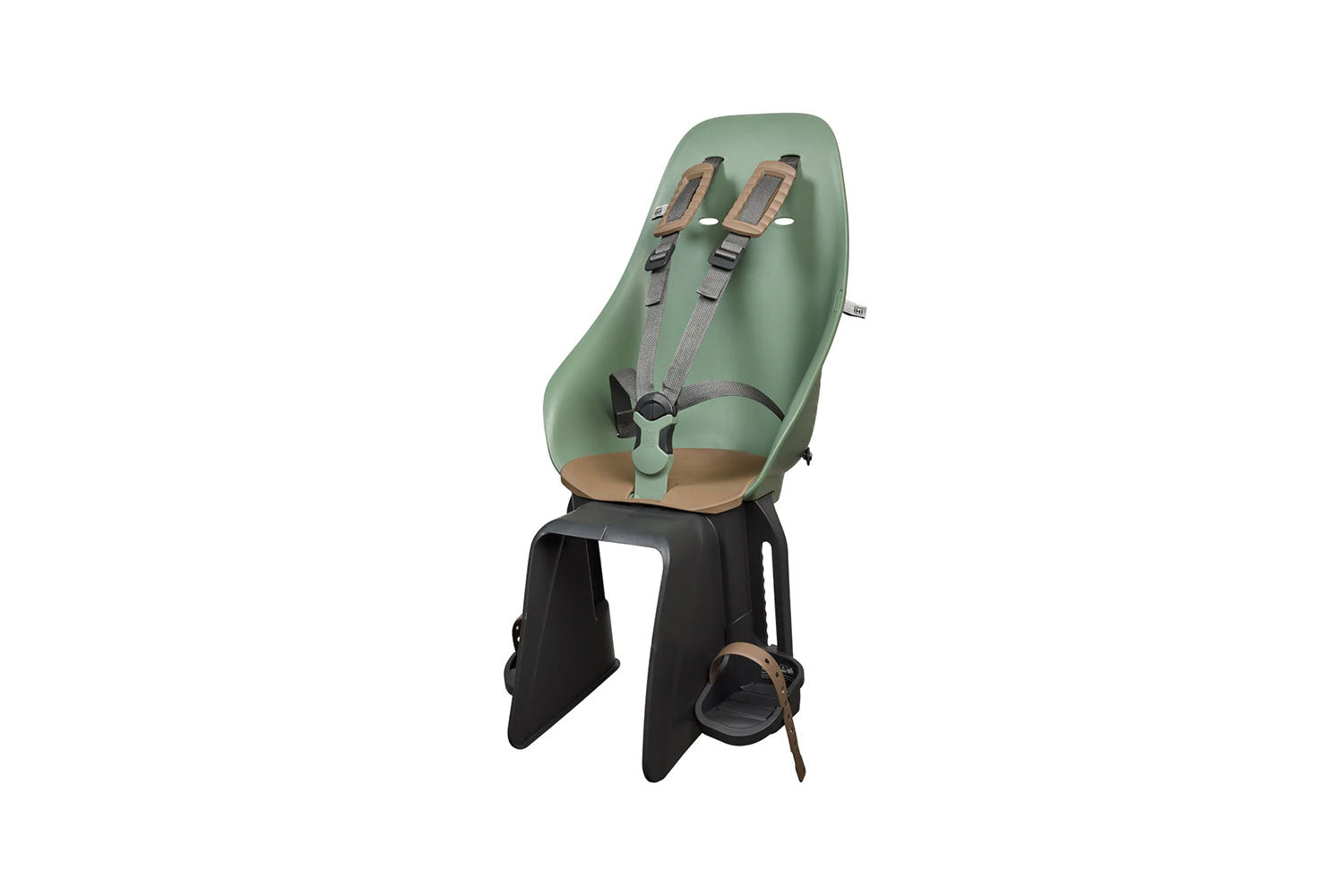 Der Urban IKI MIK HD Kindersitz in der Farbe grün & braun, für das VELLO SUB Lastenrad.