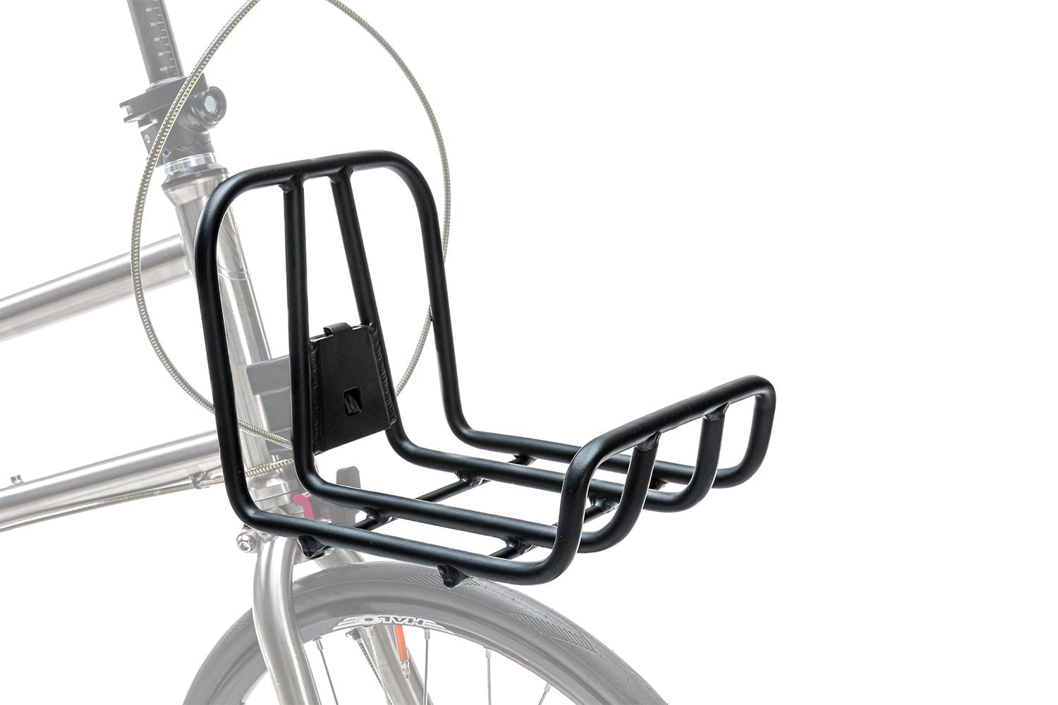 Ein VELLO Frontgepäckträger montiert an einem VELLO Titan Faltrad / Klapprad .