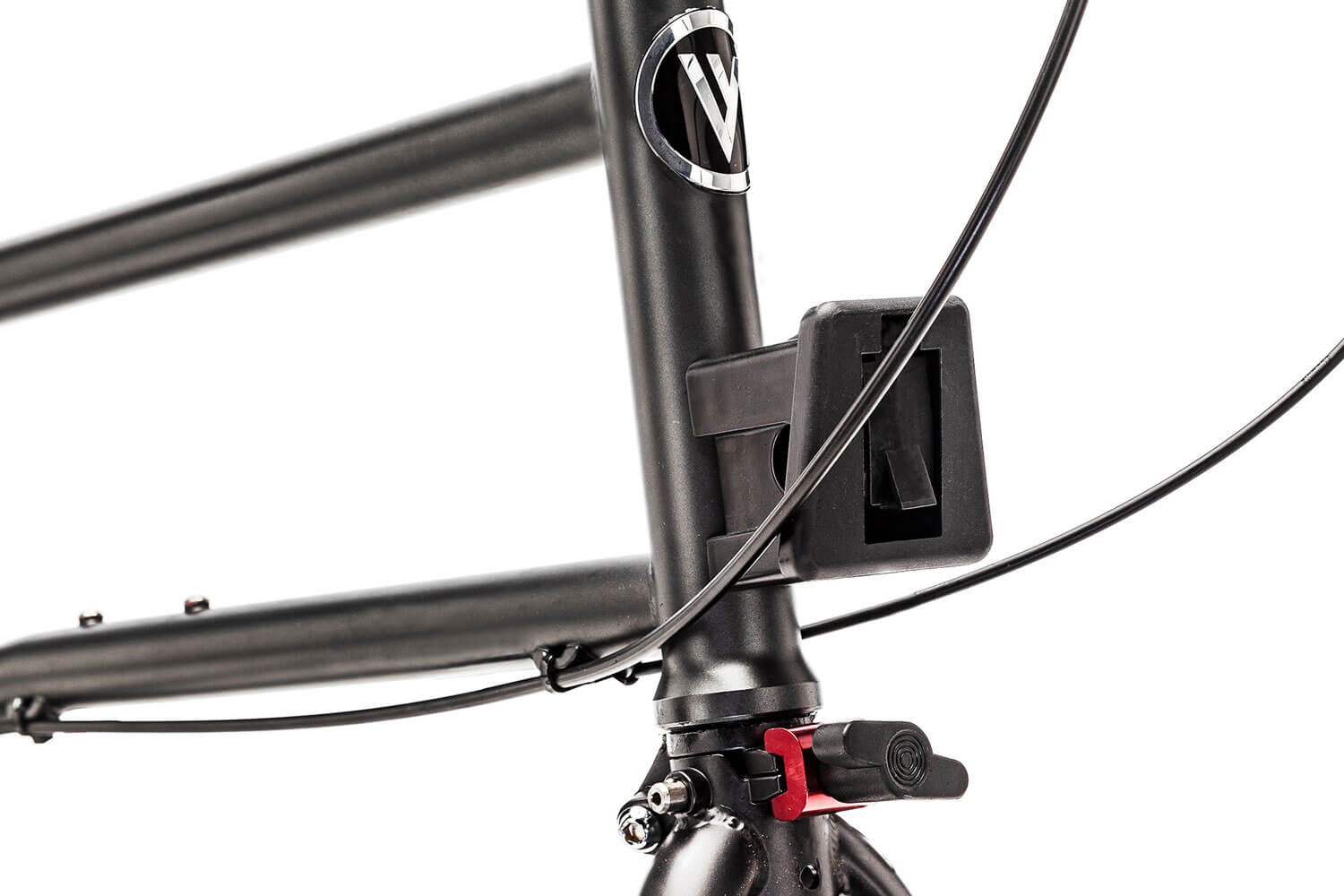 Ein Trägerblock montiert an einem VELLO Faltrad / Klapprad Rahmen.