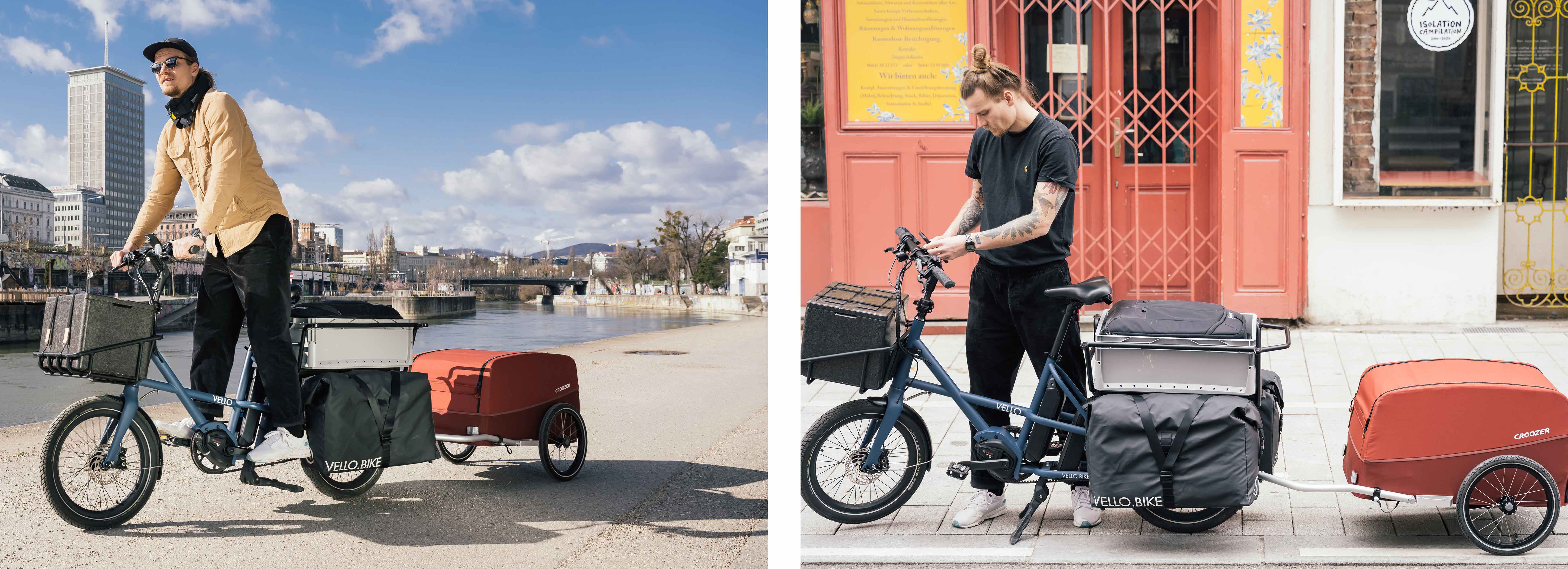 Fahrrad Anhänger mit dem Lastenrad transportieren