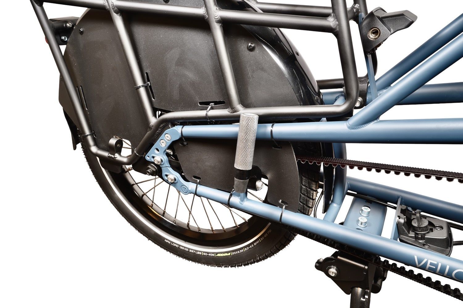 Der hintere Teil des SUBs an dem ein Peg/Fußraste (hochgefalten) verbaut ist.