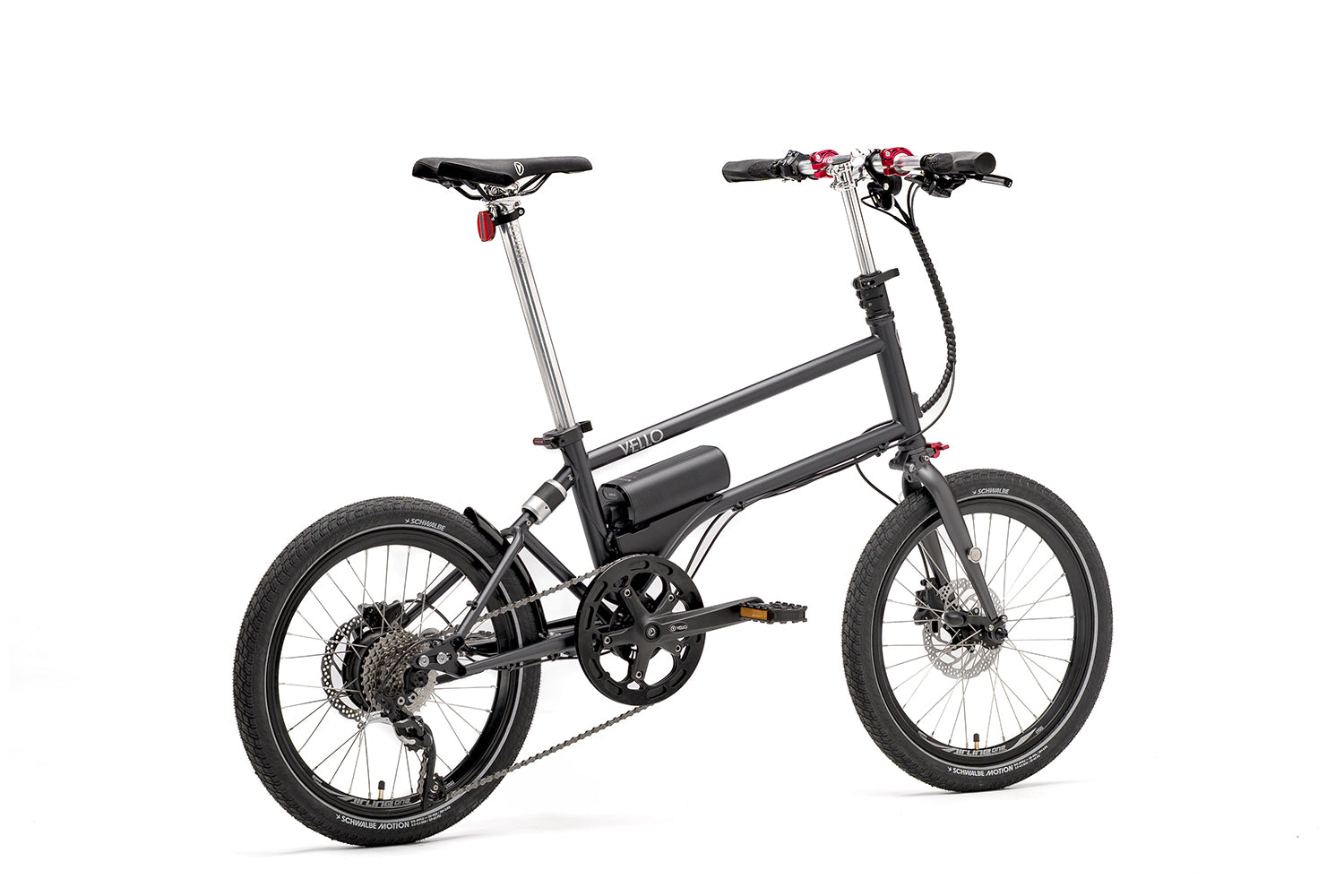 VELLO VIA+ Tour E-Faltrad mit Bosch HubLine Motor und Shimano Deore 10-Gang-Schaltung in Anthrazit