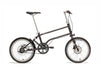 Ein entfaltetes VELLO BIKE plus Automatic Faltrad / Klapprad in der Farbe Anthrazit, mit 20 Zoll Schwalbe Marathon Reifen.
