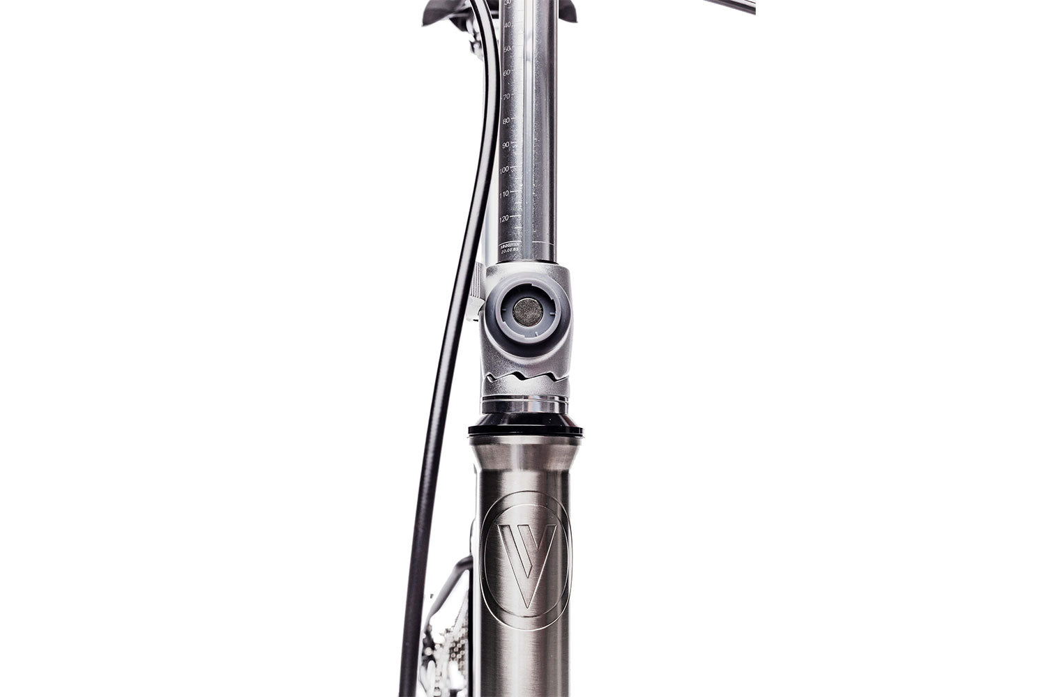 Das VELLO Faltrad / Klapprad ohne Sicherheitsleuchte oder Platzhalter nur der Schraubmechanismus sichtbar.